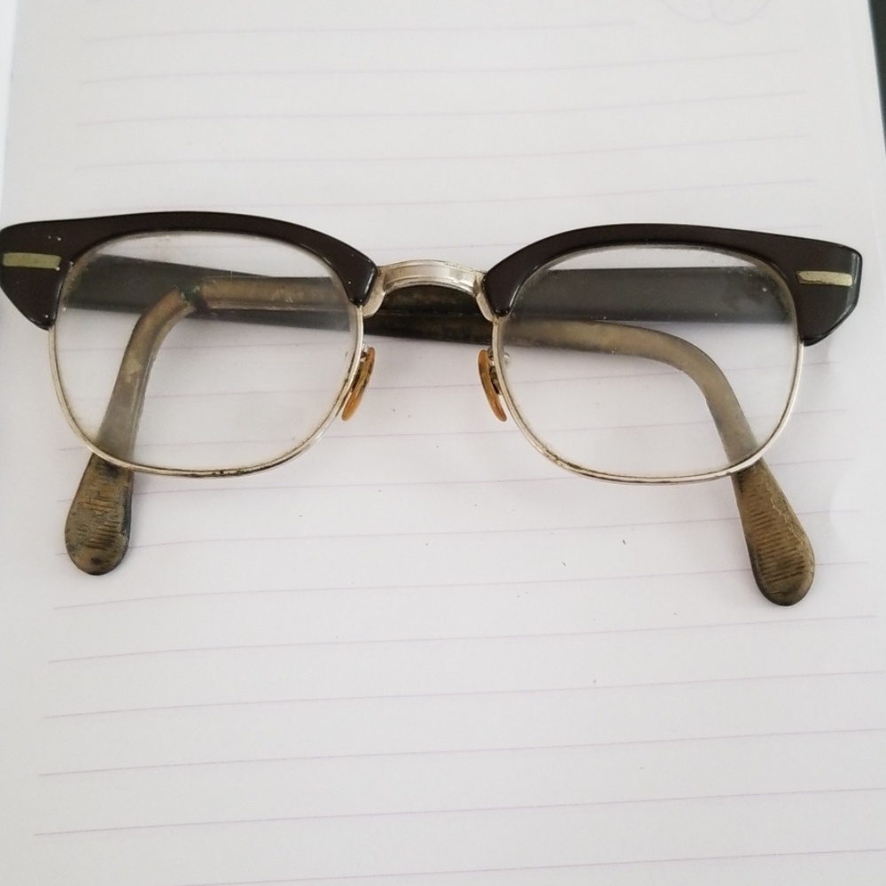 VTG Universal Cat Eye 12K Gold 1950s Glasses